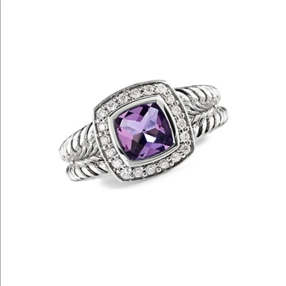 DAVID YURMAN Albion petite ring with amethyst stone and diamonds in size 6 - Picture 1 of 8